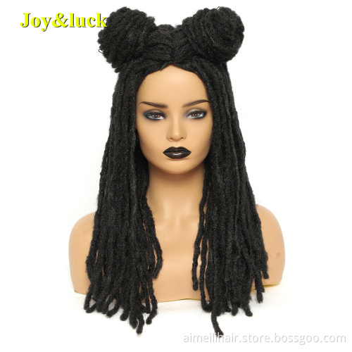 New Crochet Braids Wig Long Straight Dreadlock Black Mix Brown Hair Wigs For Women Or Men Synthetic Braiding Hair Style